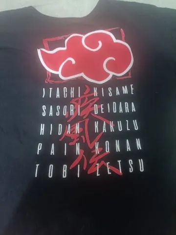 Camiseta dupla face naruto akatsuki infantil