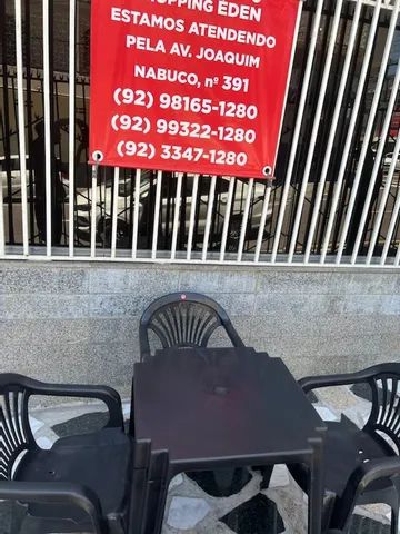 Jogo de mesa cadeira com braço preta nova pra bar partir de 190 R$ cada