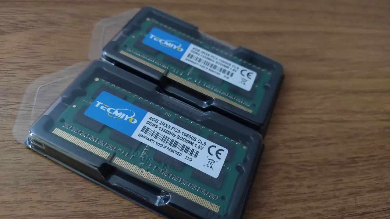 Memória RAM 4GB DDR3 1333MHz SOD. ( Kit 2 unidade )IMM 1.5V - Tecmiyo