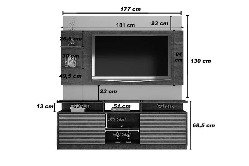 Rack Roma e Painel Turim para TV até 65 Polegadas rfyt - Foto 2