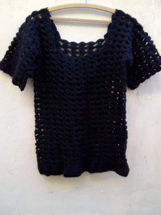 Blusa de tricô preta - Foto 2
