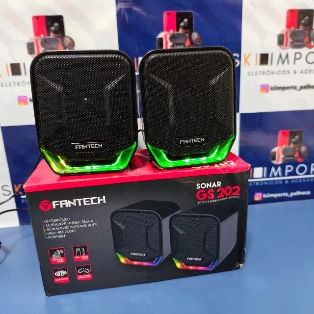 Caixinha de Som Gamer para PC GS202 [Estereo Sonar RGB 3W] Preta - A Pronta Entrega!! - Foto 5