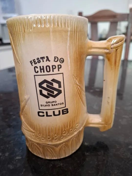 Silvio Santos SBT antiga caneca chopp colecionável