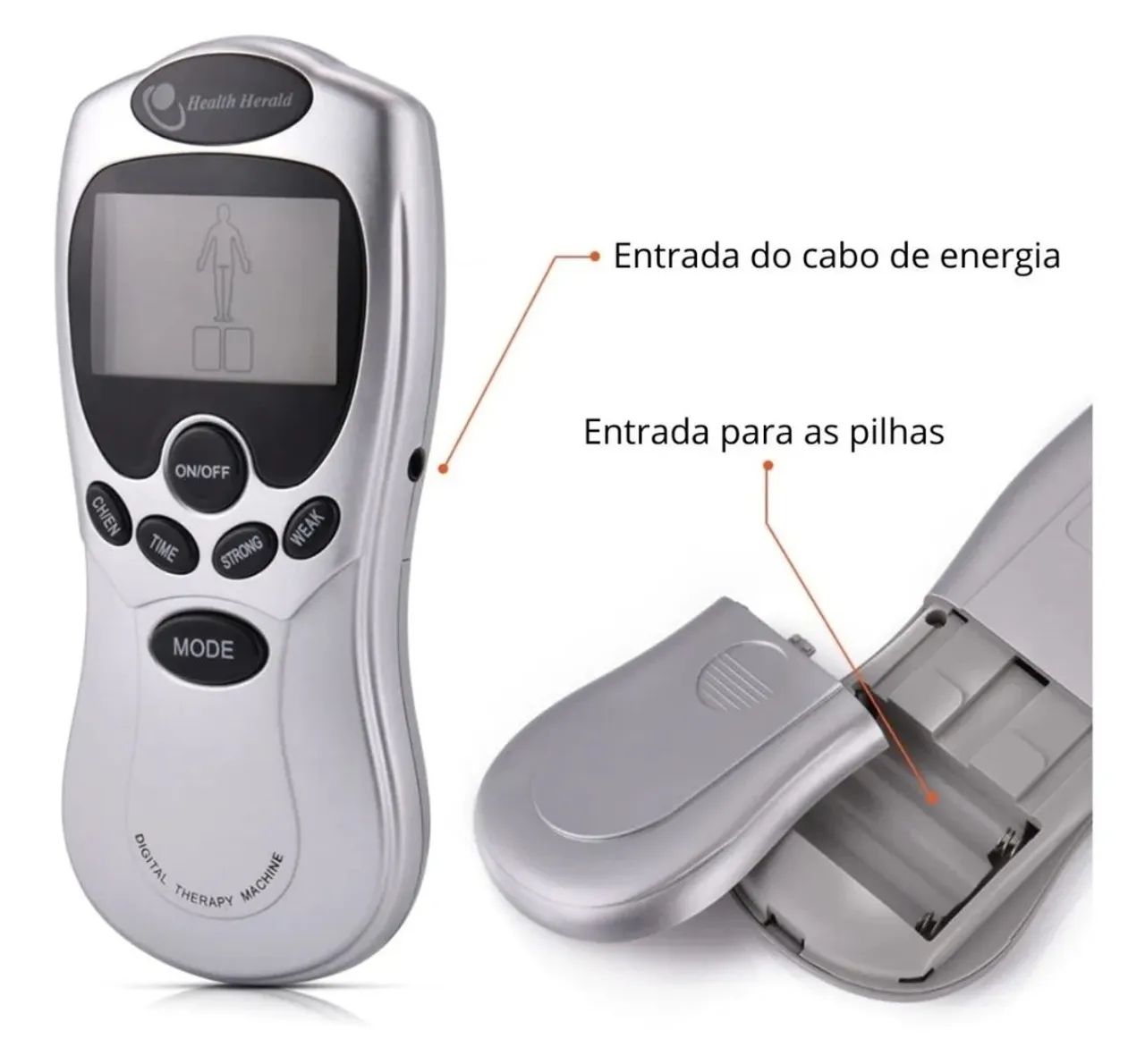 MASSAGEADOR TENS PORTÁTIL COM 4 ELETRODOS  - Foto 3