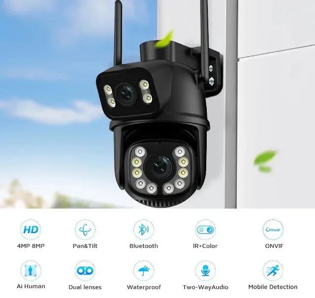 Câmera de Segurança Externa Lente Dupla Wi-Fi IP PTz - Foto 5