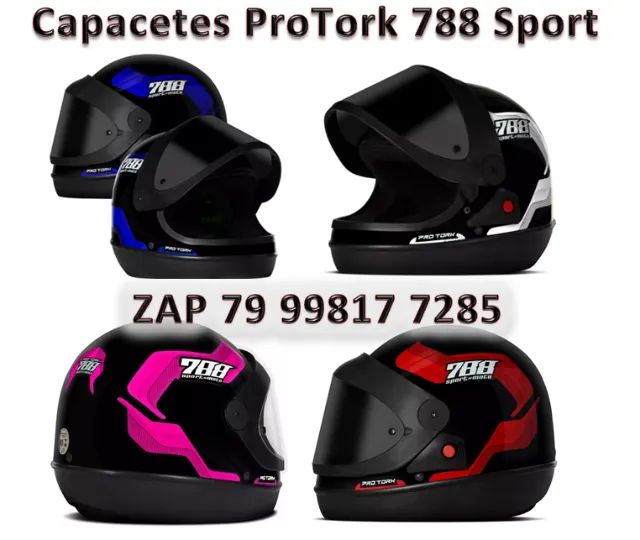 PROMOÇÃO! Capacetes Pro Tork Sport Moto 788 viseira Fumê ou Transparente - Foto 2