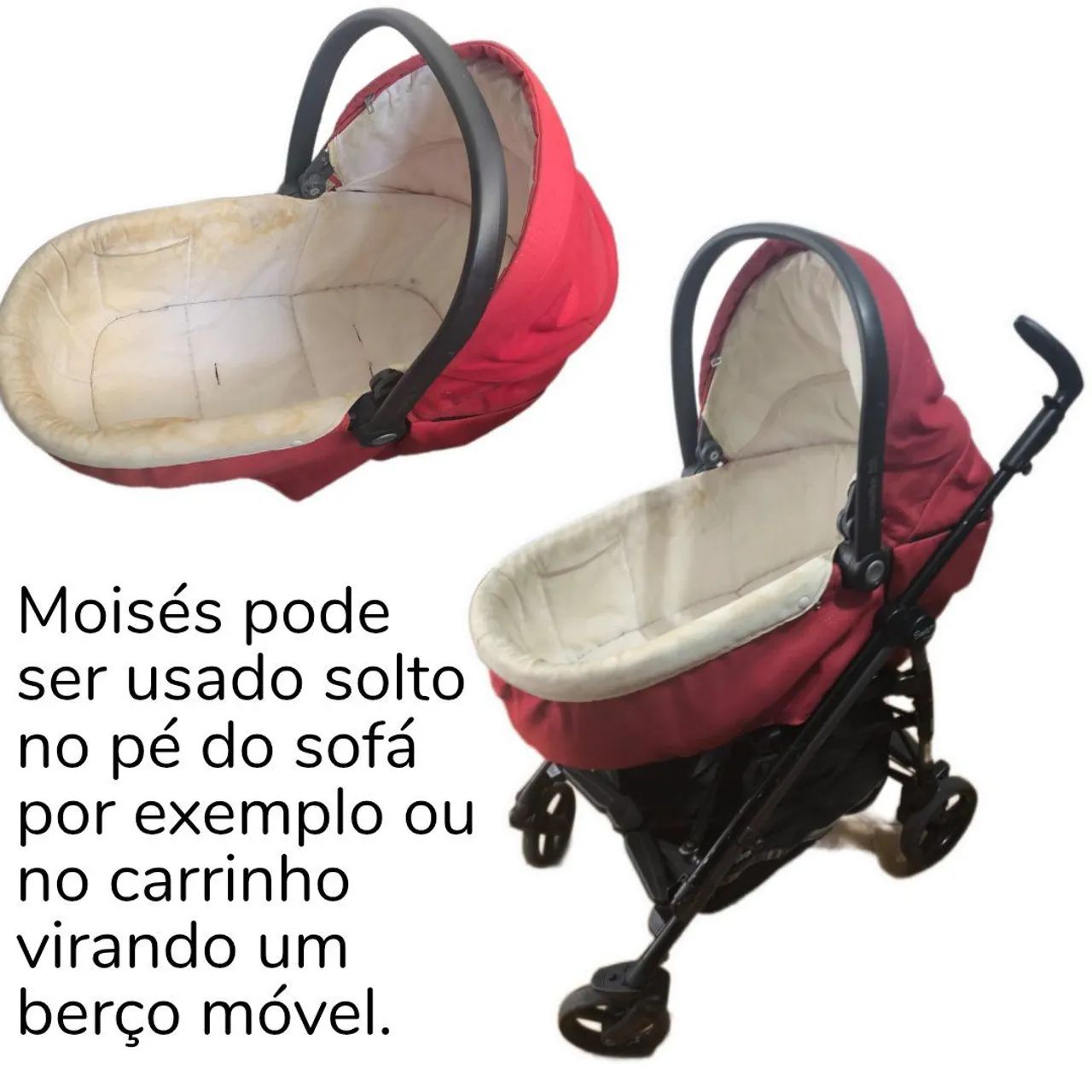 Carrinho bebê conforto c/ base e Moisés peg perego kit 4 x 1 - Foto 3
