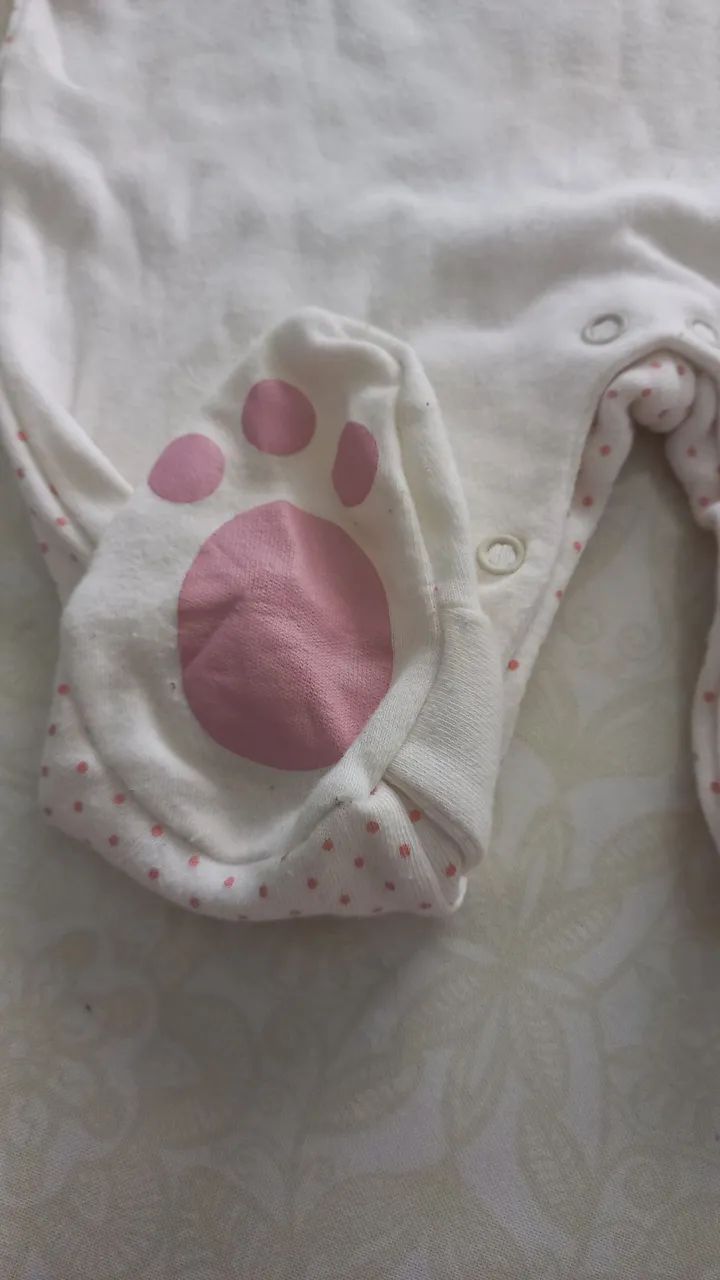 Macacão  feminino   tamanho  m rosa com bolinha  - Foto 4