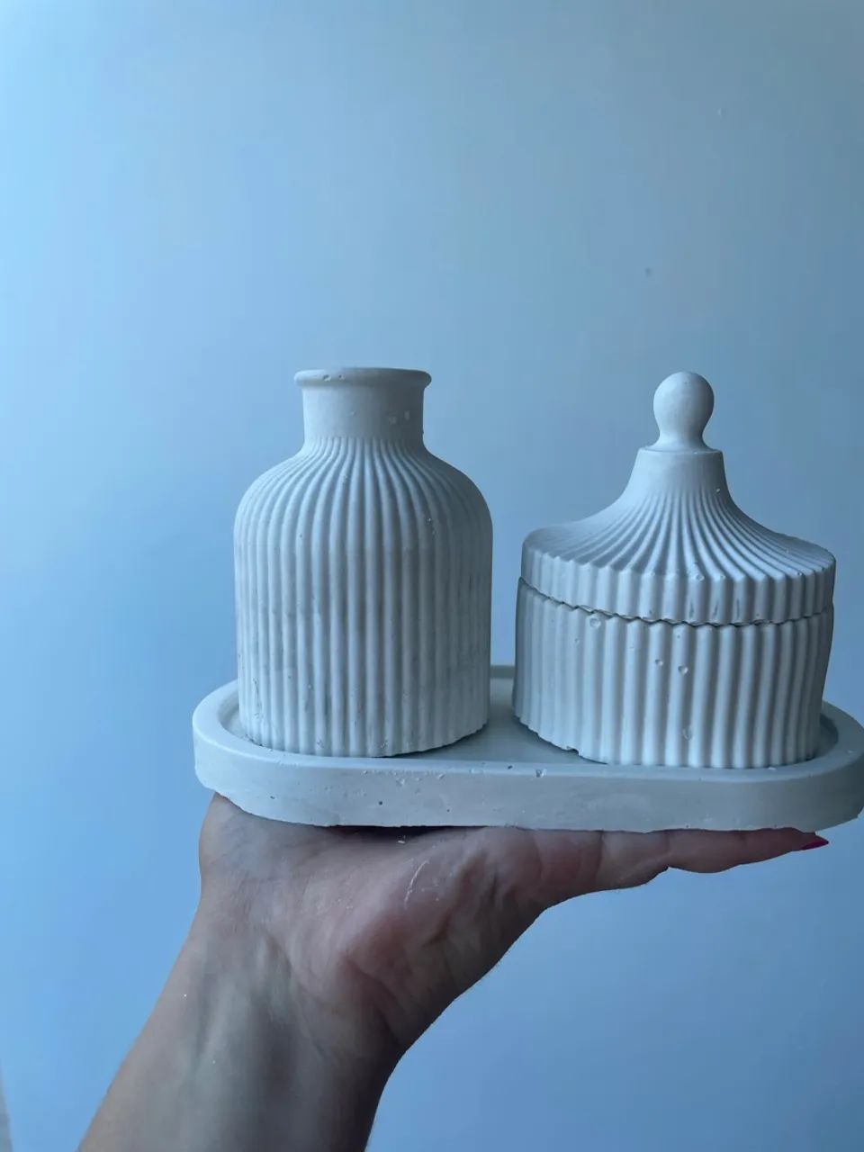 Conjunto de Vasos Decorativos em Cimento - Foto 3