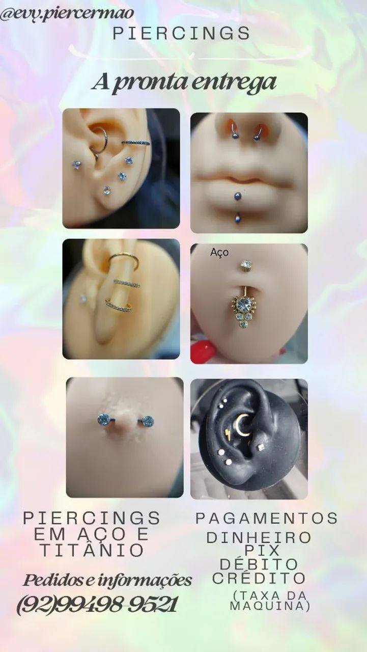 Brincos e piercings em aço e titânio  - Foto 2