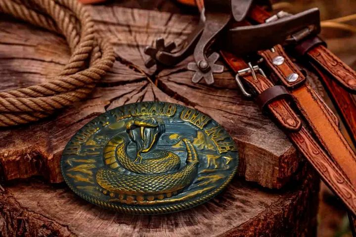Fivela Importada da Ucrânia - Símbolo da Cobra "Don't Tread on Me"  - Foto 3