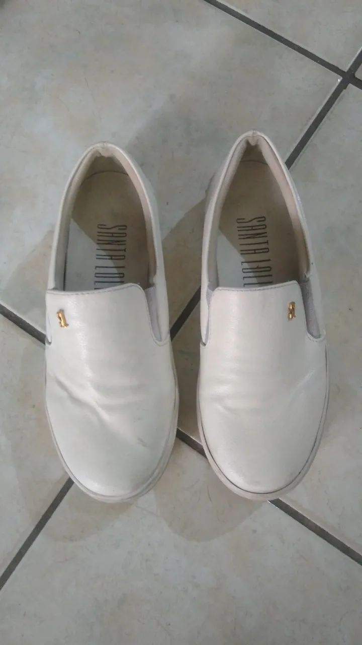 Baixou! Tenis Branco Santa Lolla Tam 33/34