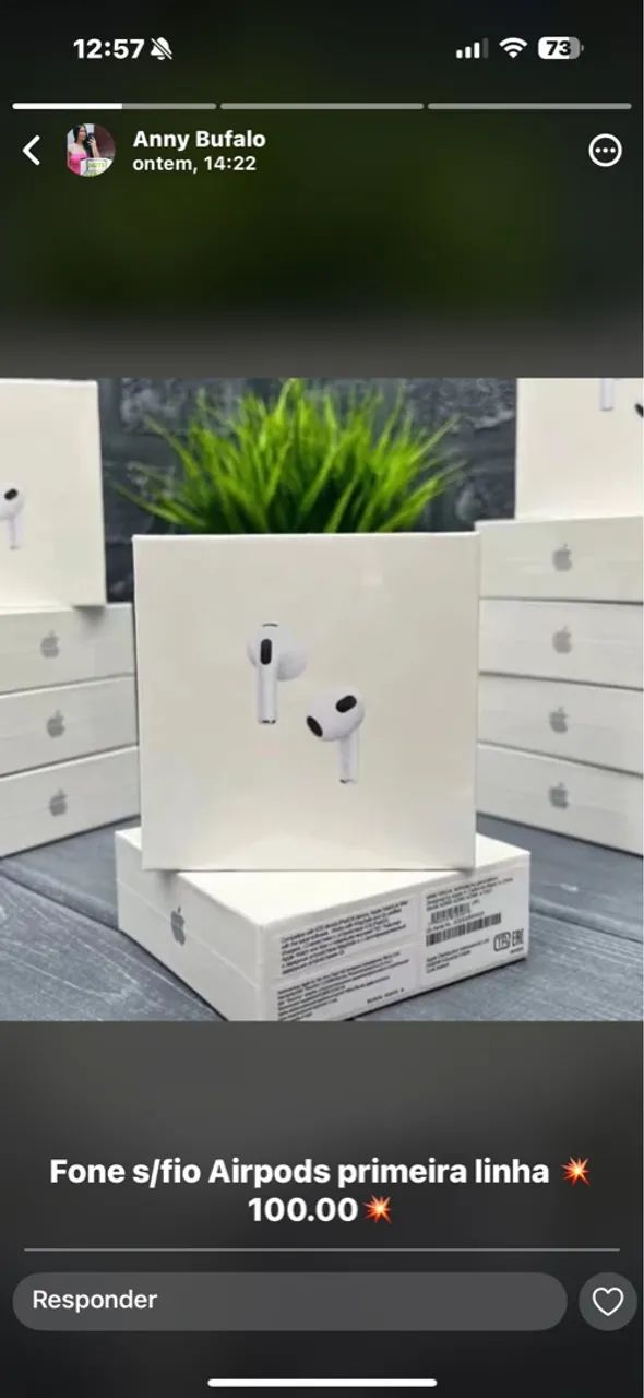 Fone s/fio AirPods primeira linha 