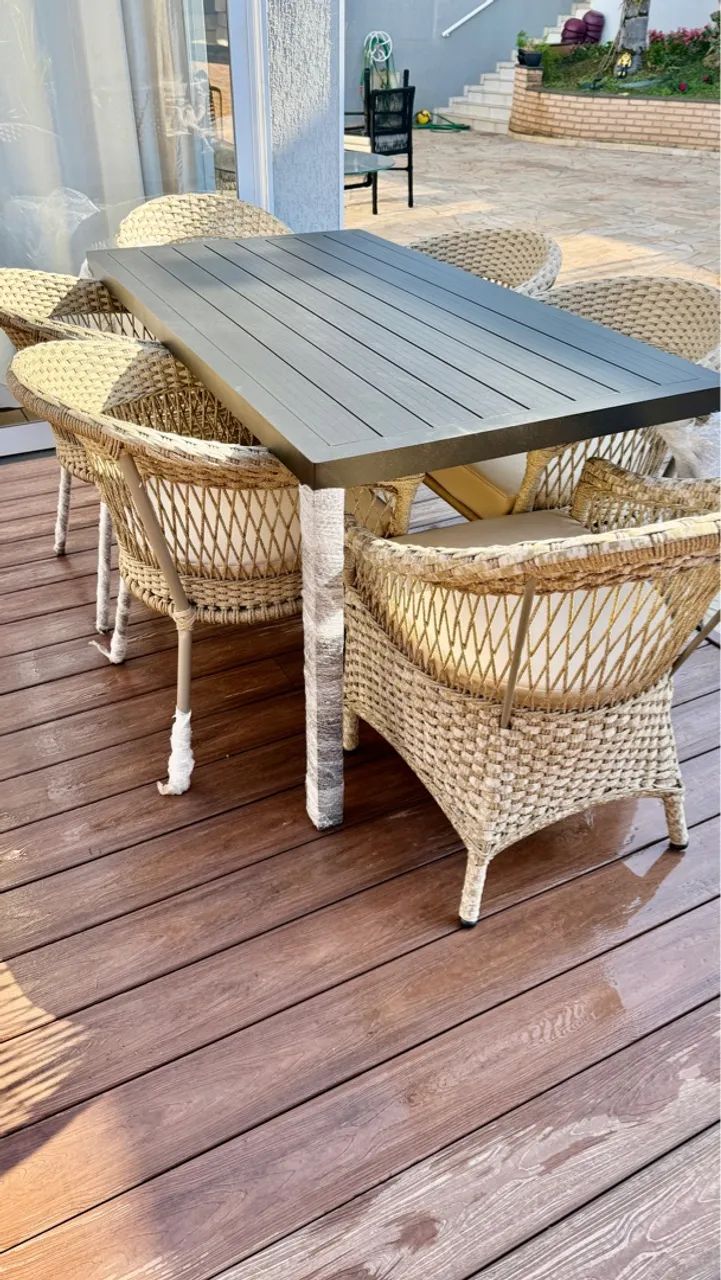 Conjunto de mesa de jantar com 6 cadeiras