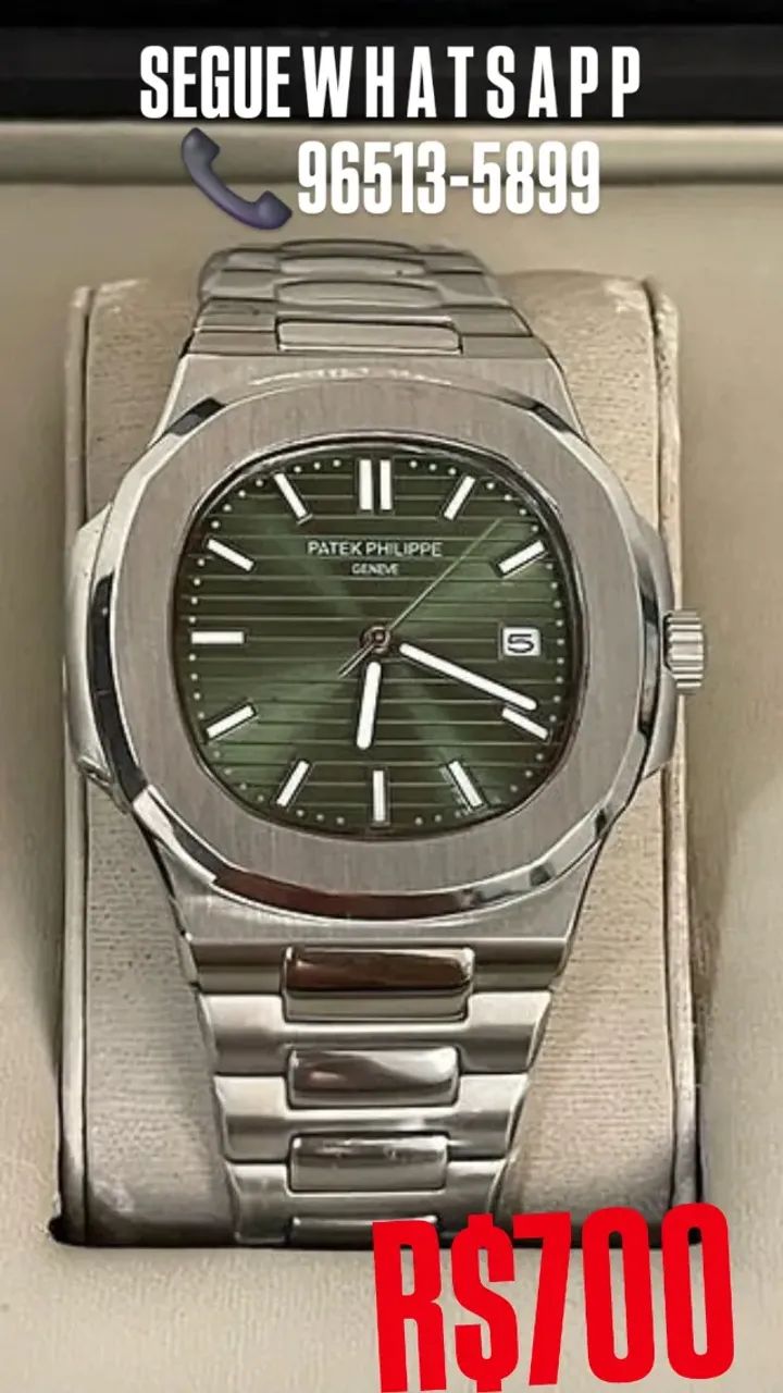 Relógio PATEK PHILIPPE AUTOMÁTICO MOSTRADOR VERDE  - Foto 5