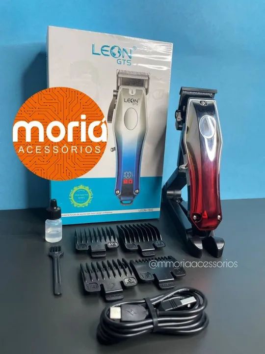 Máquina de Cortar Cabelo Profissional sem fio ajustável recarregável Leon-1602 - Foto 5