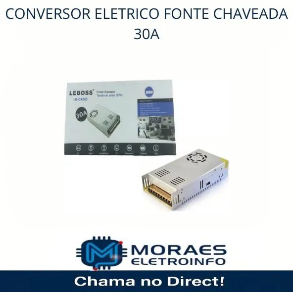 Fonte chaveada 12v x 30 amper input 100 - 220v