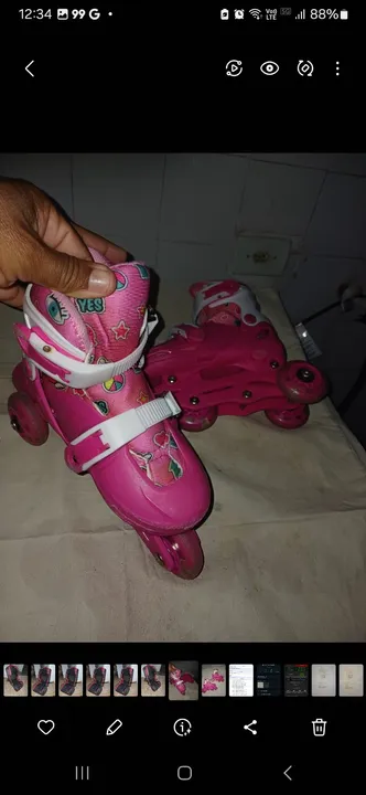 Patins infantil rosa