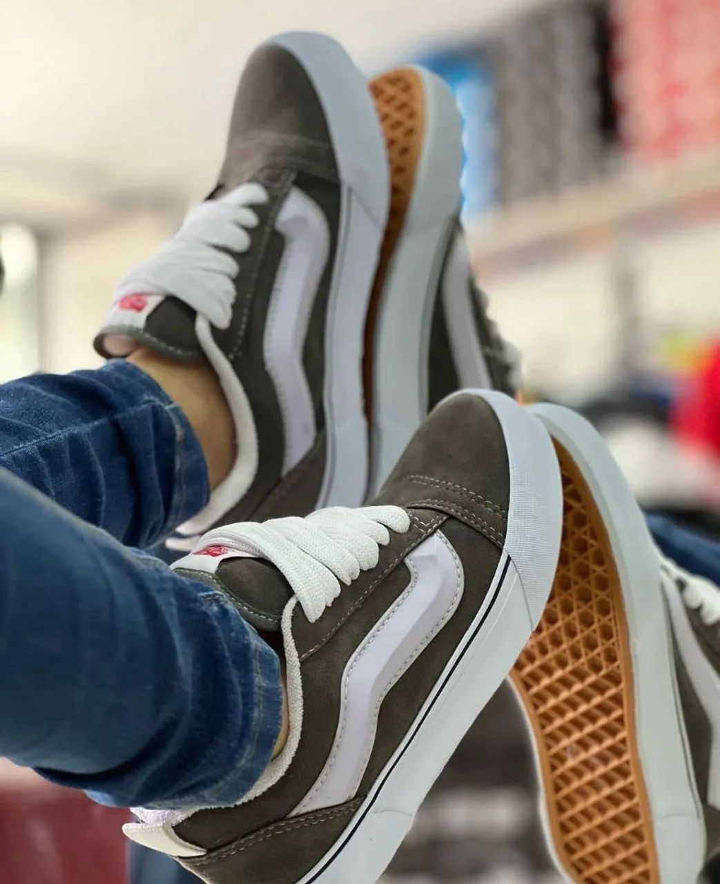 Tênis Vans Old Skool Azul e Branco Original Calçados Praça