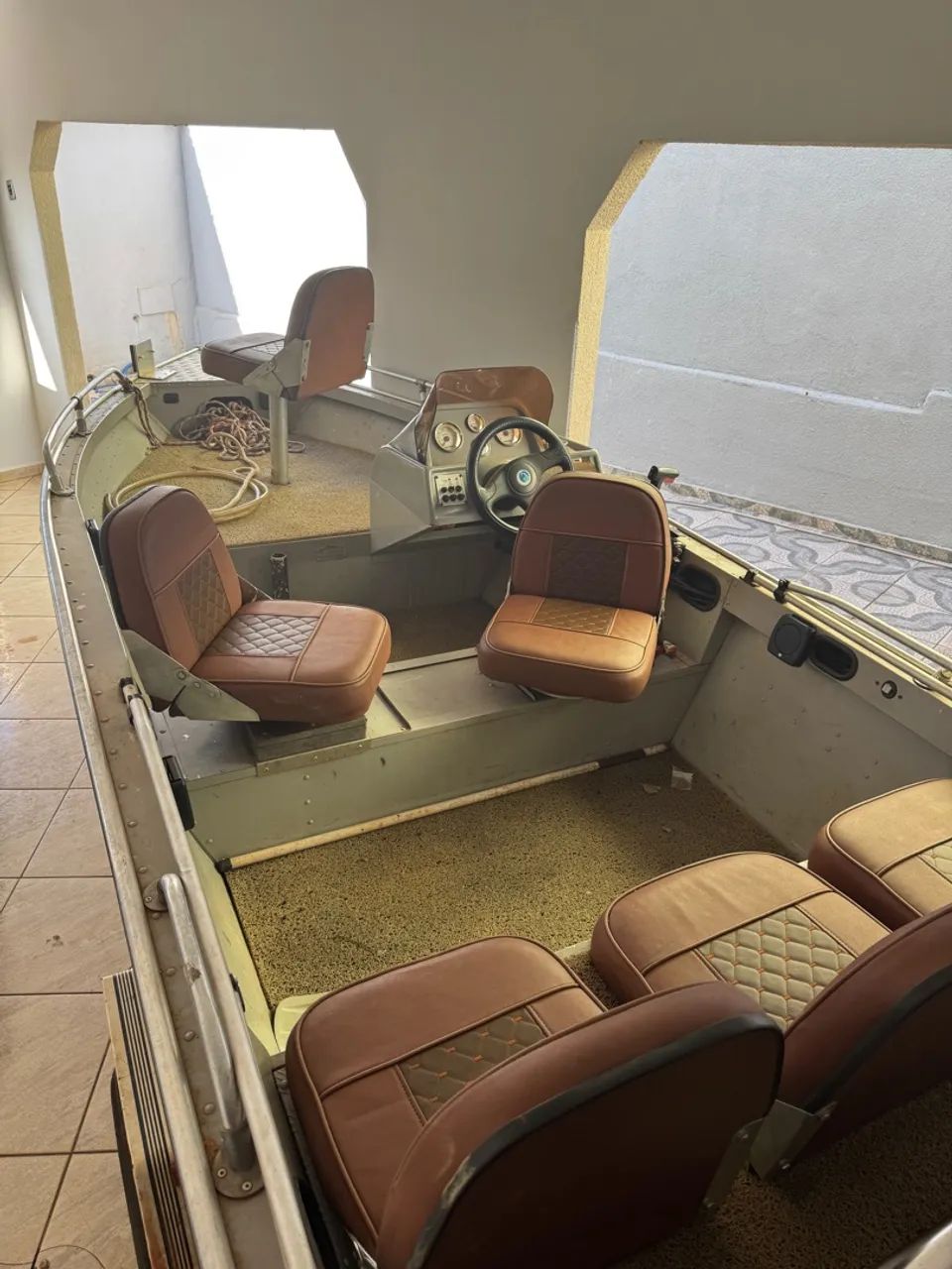 Lancha metalglass mercury 50hp 4 tempos