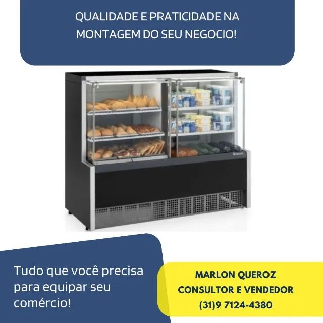 Balcão Quente/Frio Gelopar Vidro Reto 2 Placas Frias 1,40M 220V