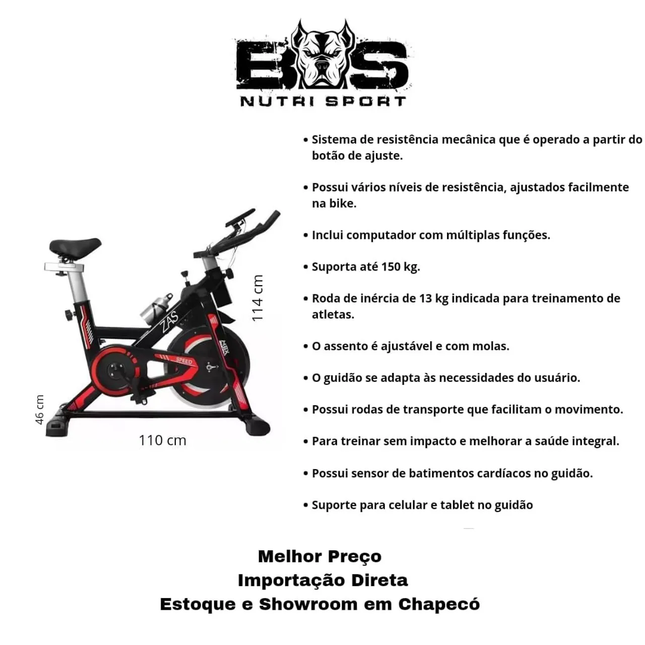 Bicicleta Ergométrica Profissional BS Nutri Sport