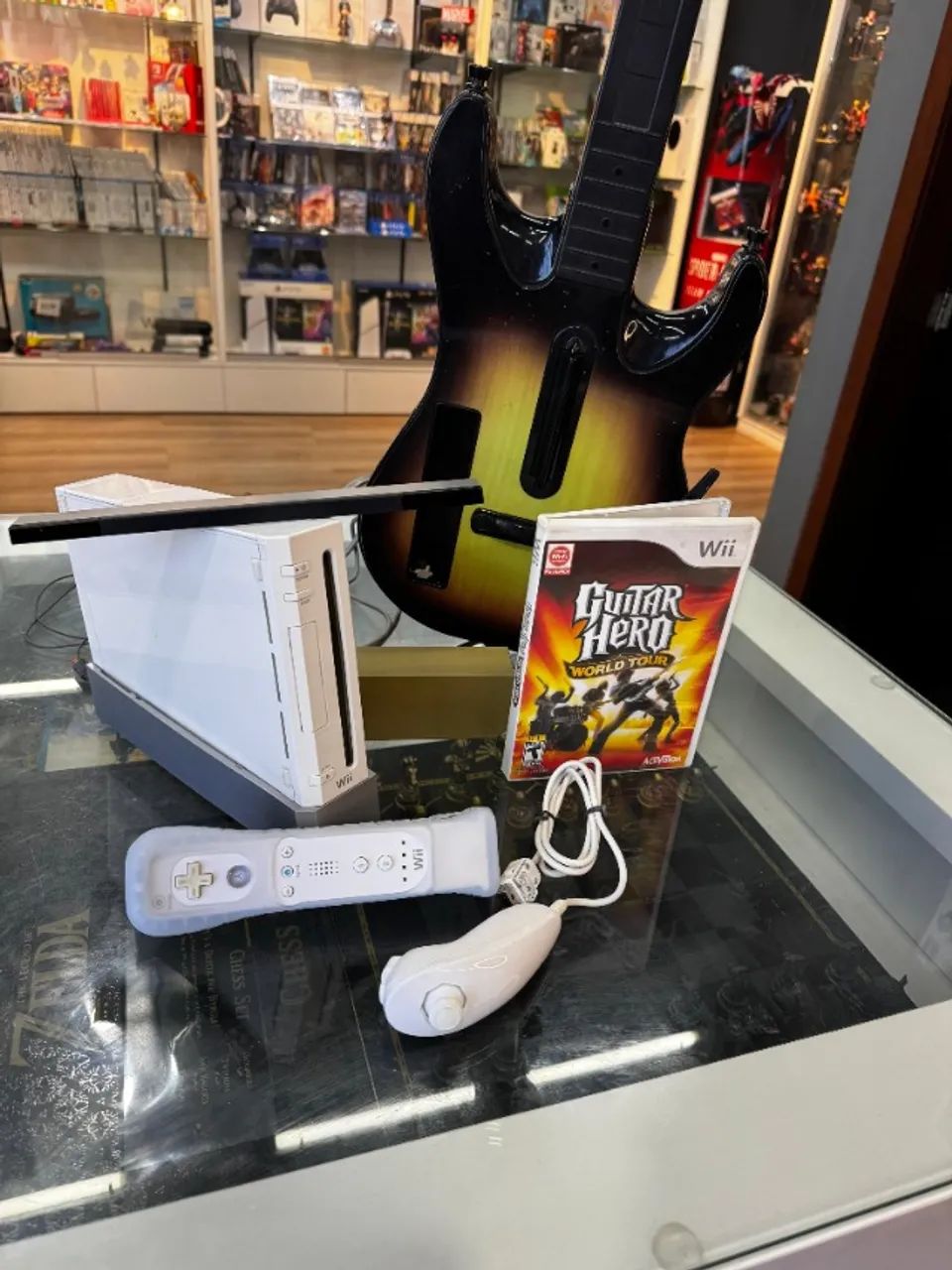 Nintendo wii seminovo + Guitarra+ jogo guitar hero