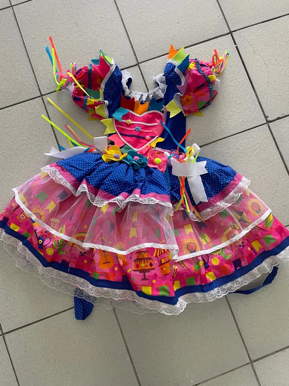 Vestido Junino Infantil Colorido