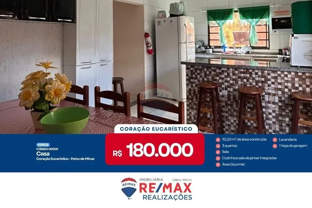 Casa á venda no bairro Coração Eucarístico em Patos de Minas