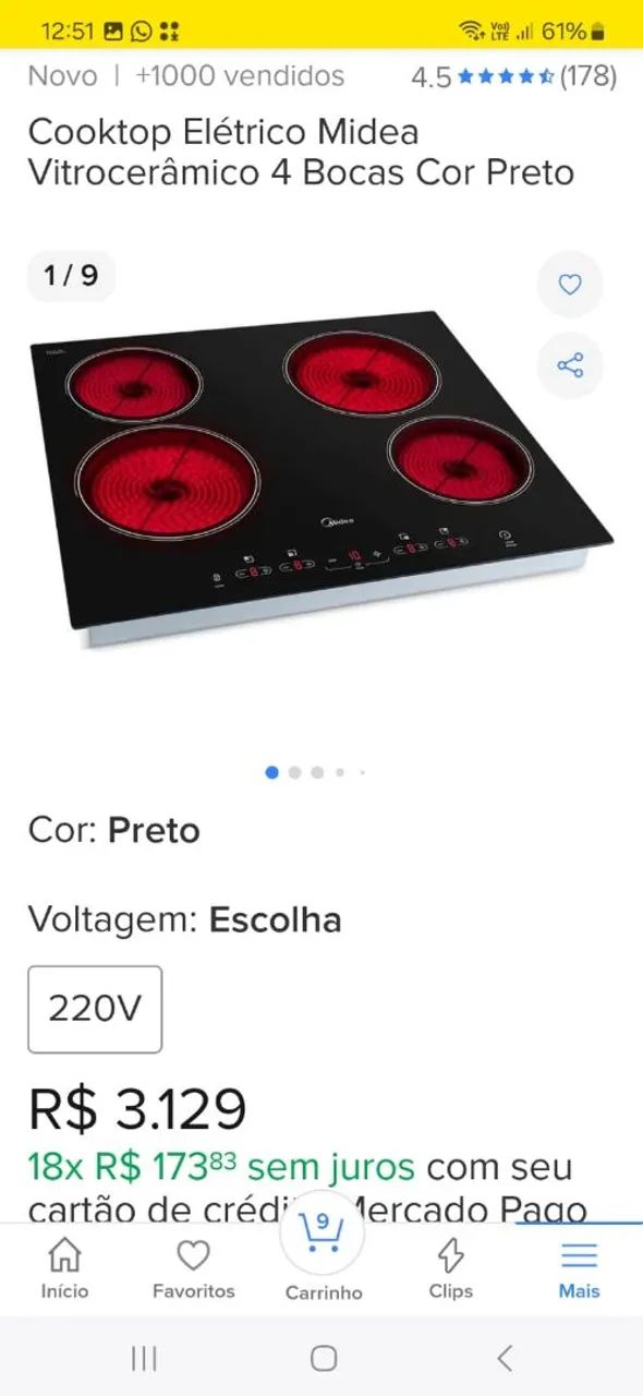 Cooktop elétrico Midea - NOVO com GARANTIA ADICIONAL  - Foto 2