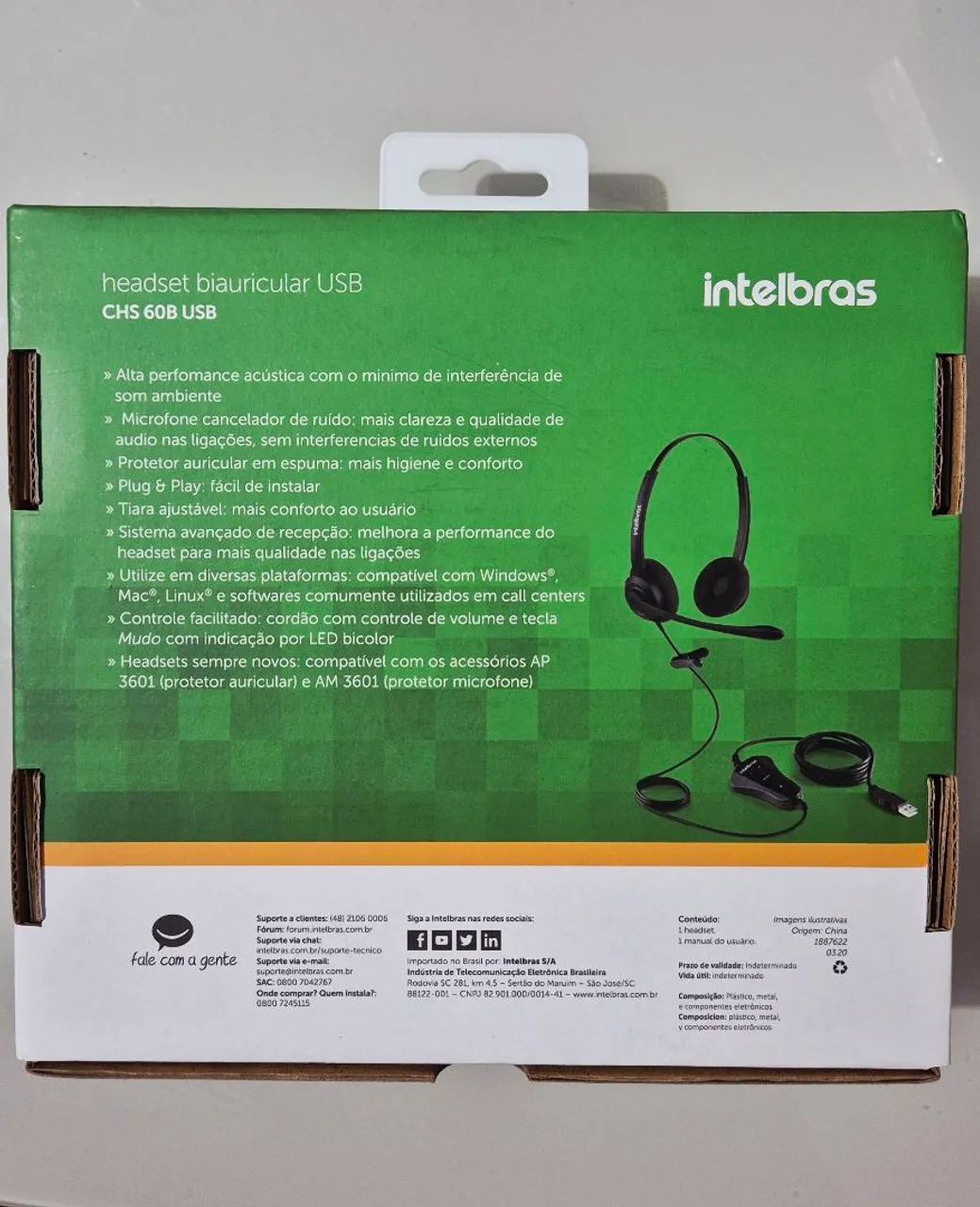 Headset biauricular Intelbras CHS60B USB - Foto 2