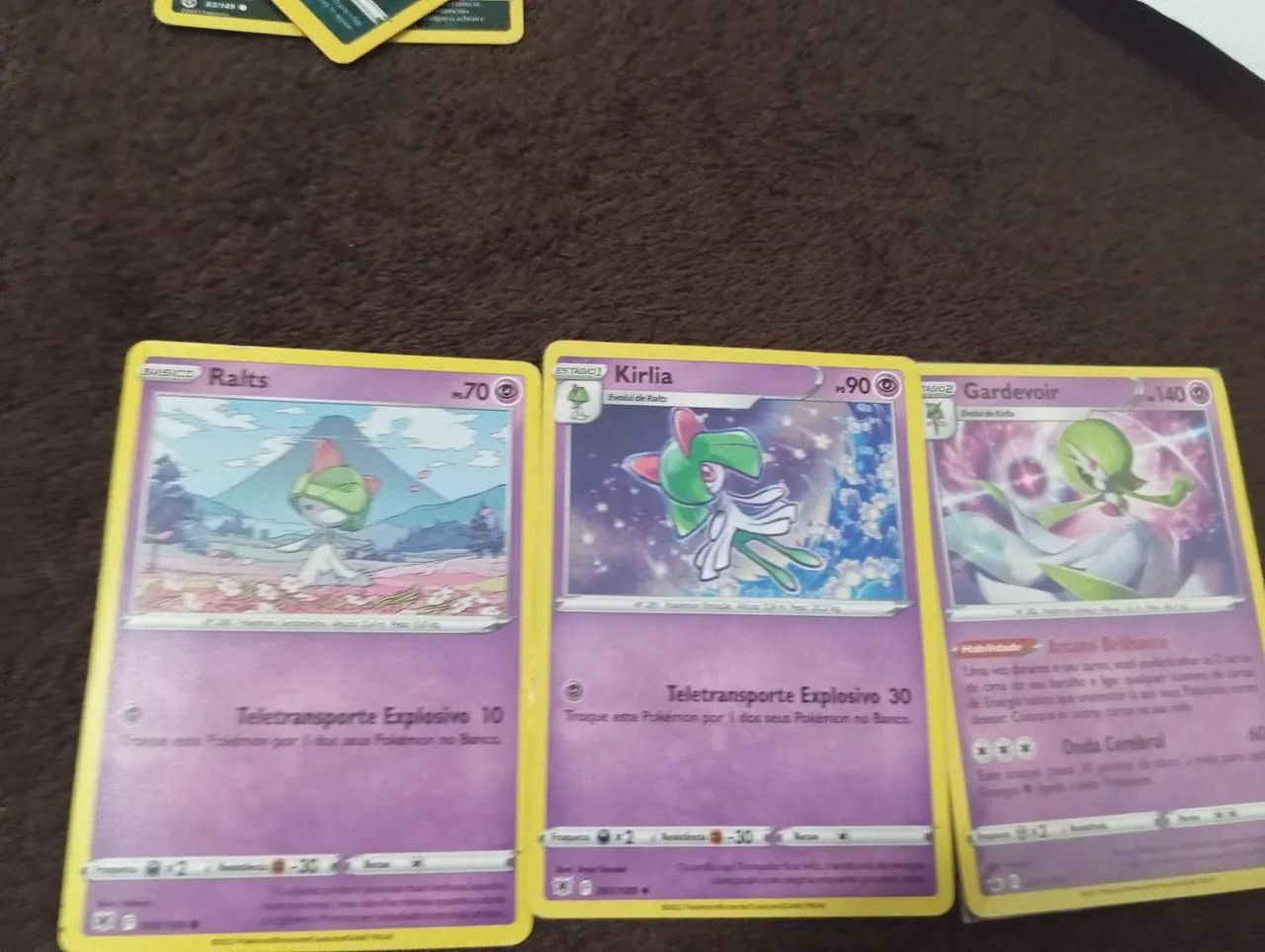 Cartas Pokemon Ralts, Kirlia e Gardevoir