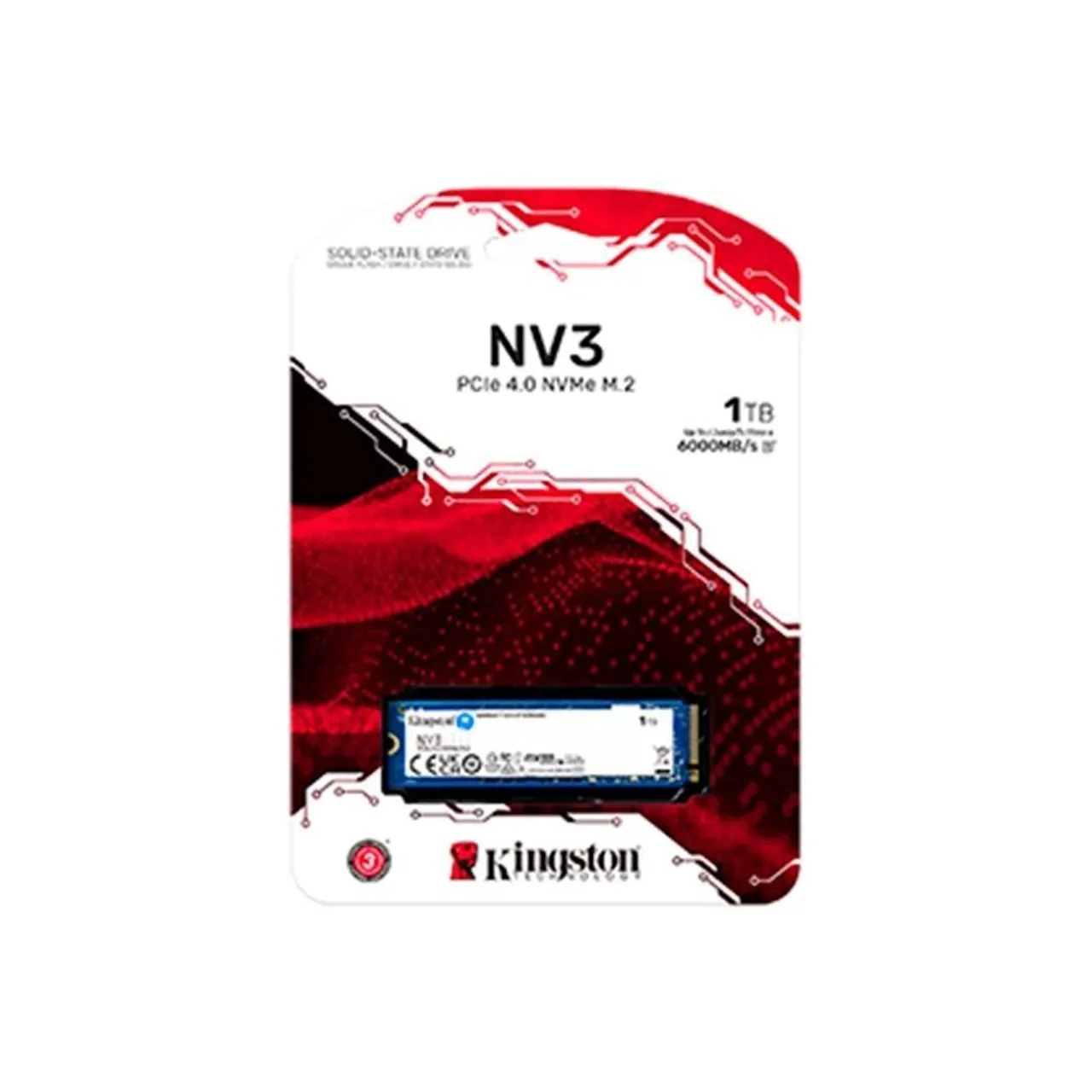 SSD Kingston NV3 1TB PCIe 4.0 NVME até 6000Mb/s Leitura e 4000Mb/s de Gravação