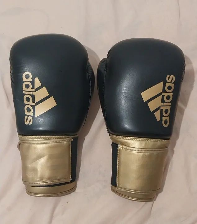Adidas Hybrid 100 Luvas de boxe e kickboxing unissex, BLACK/GOLD, 14 oz