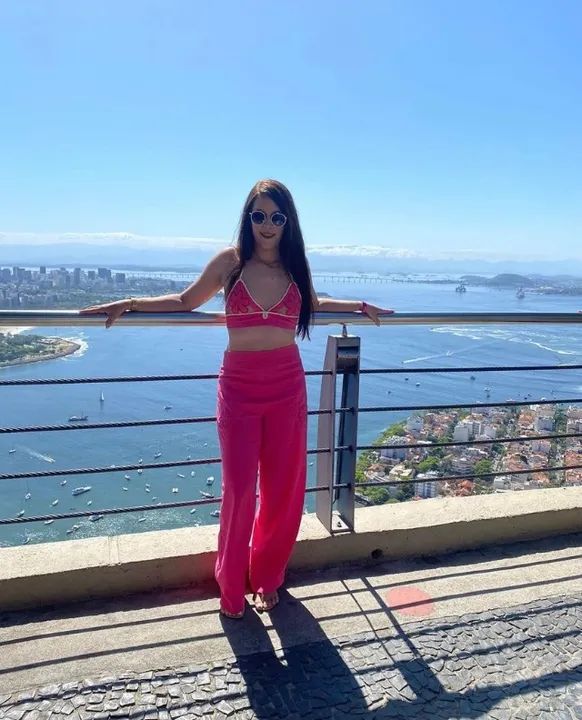 Conjunto top + calça linho pink - Foto 5