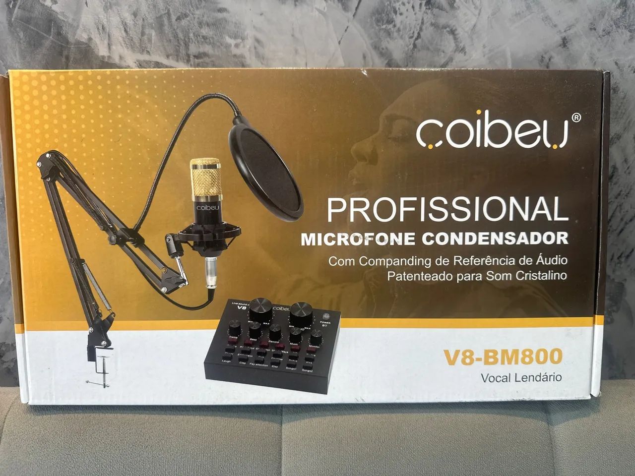 Microfone Condensador Profissional Coibeu V8-BM800 - Som Cristalino