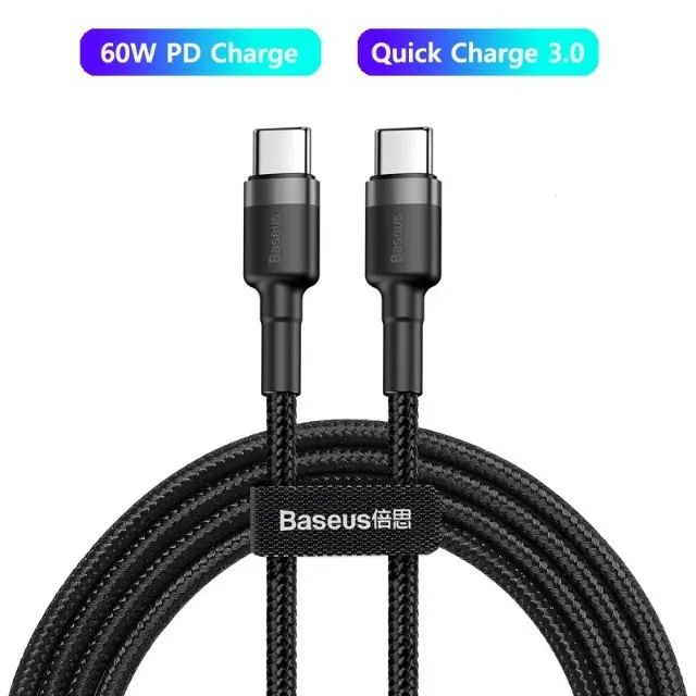 Cabo Baseus Tipo C nos Dois Lados 60W 3A Turbo Reforçado Android iPhone 15 e 16 - Foto 6