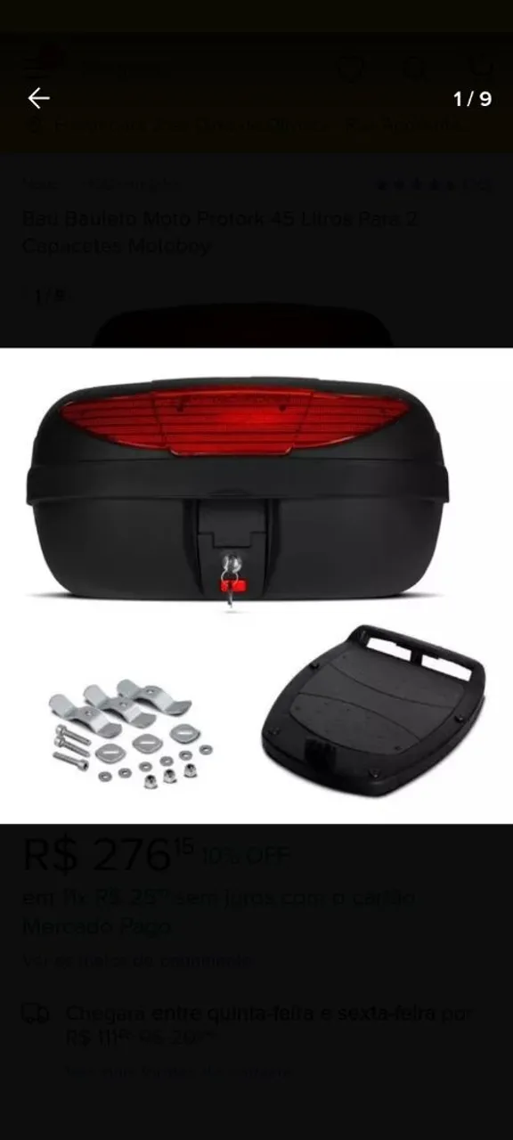 Bauleto para Moto Protark 45 Litros - Novo