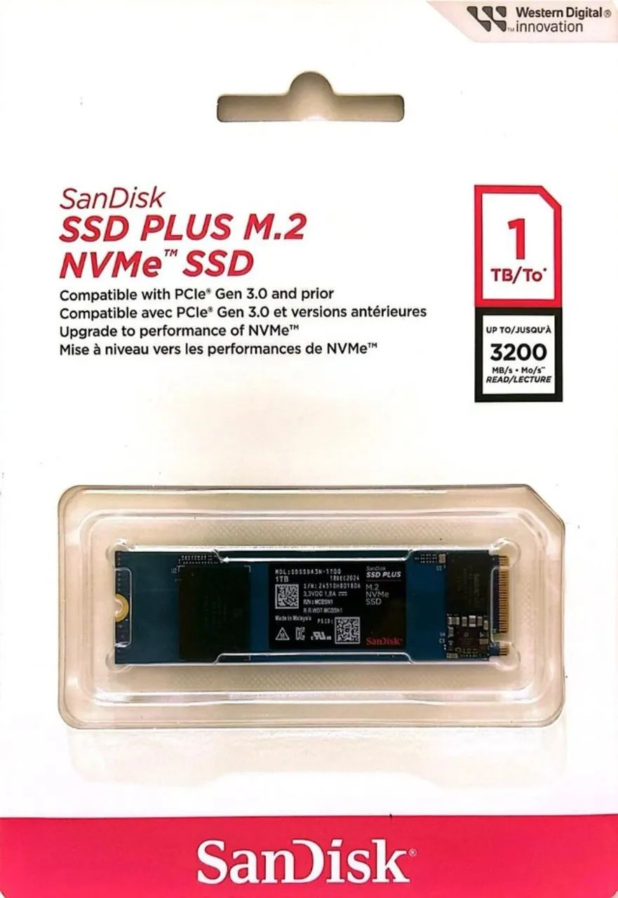 SanDisk Plus NVMe M.2 1TB SSD64739264449153120