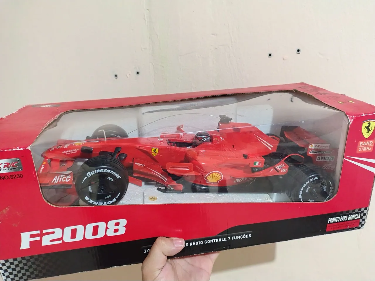 Mjx rc Ferrari f2008 controle remoto 1/10 48cm raro