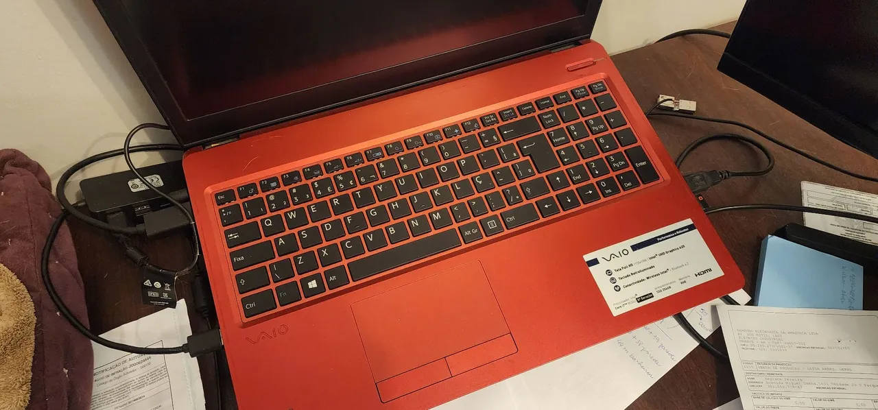 Notebook Vaio - vermelho