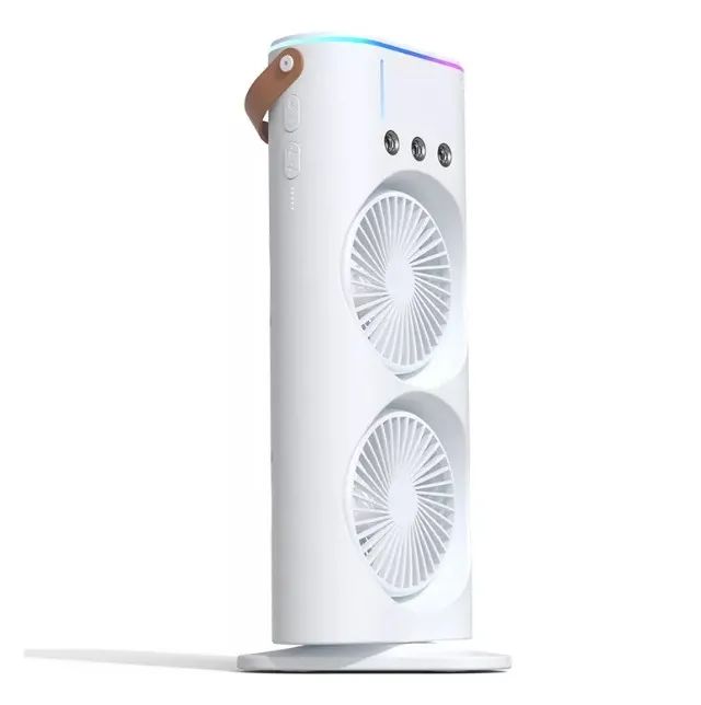 Ventilador Portátil Mini Climatizador Duplo Umidificador com Hélices Giratórias BM-F1090 - Foto 6