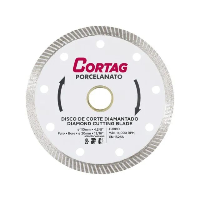 Disco Diamantado- Porcelanato 110 mm Cortag