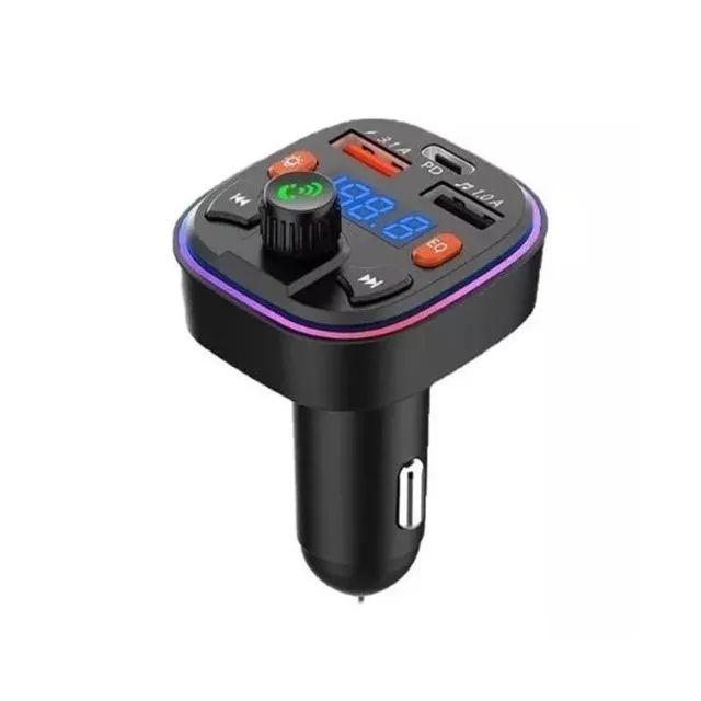 Carregador E Transmissor Veicular Bluetooth Tipo C Usb Turbo