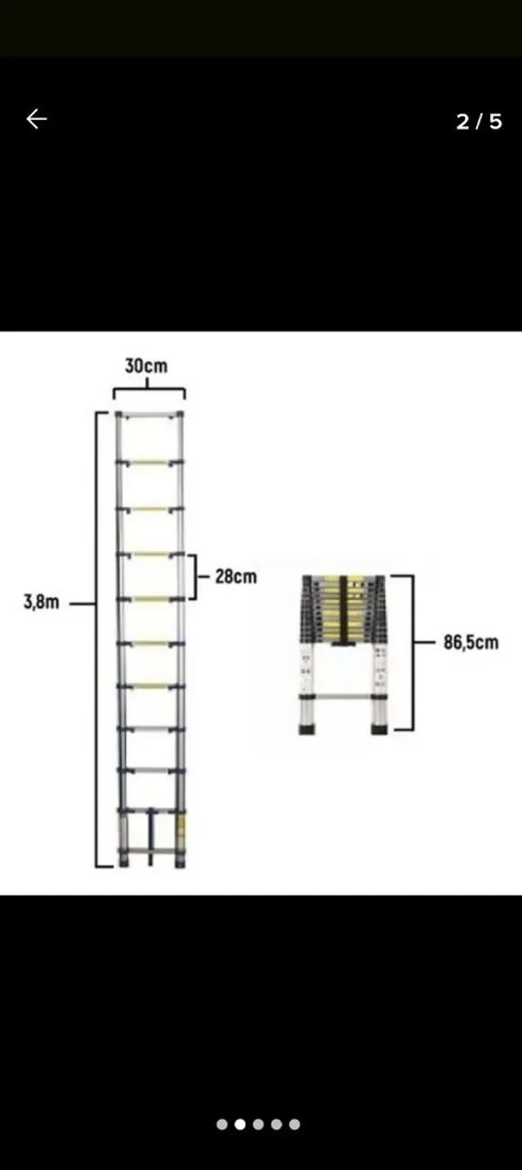 Escada Extensível Telescópica 13 degraus semi nova  - Foto 2