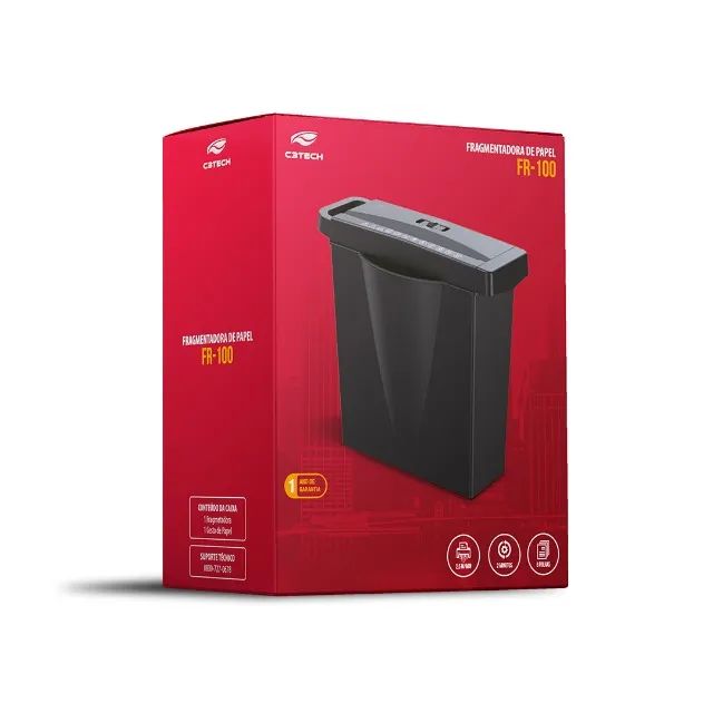 Fragmentadora de Papel C3Tech FR-100BK *110V (voltagem) - WZetta - Foto 3