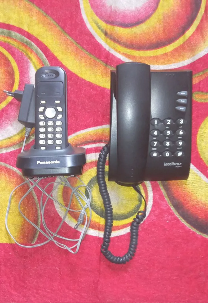 Telefones sem fio e fixo, Panasonic e Intelbras