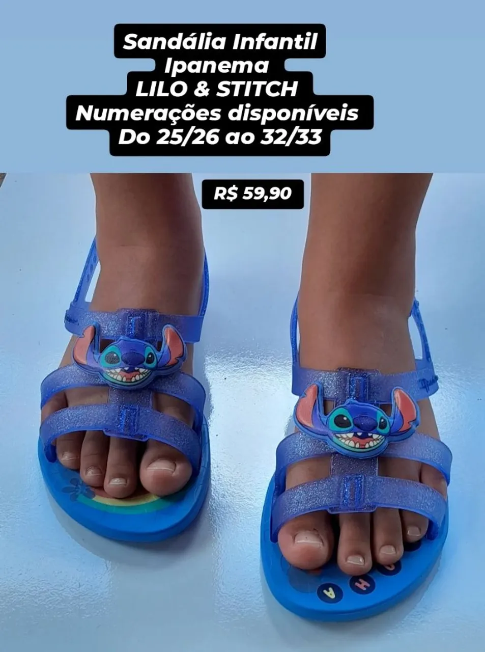 Sandália Infantil Ipanema Lilo & Stitch - Numeração 25/26 a 32/33