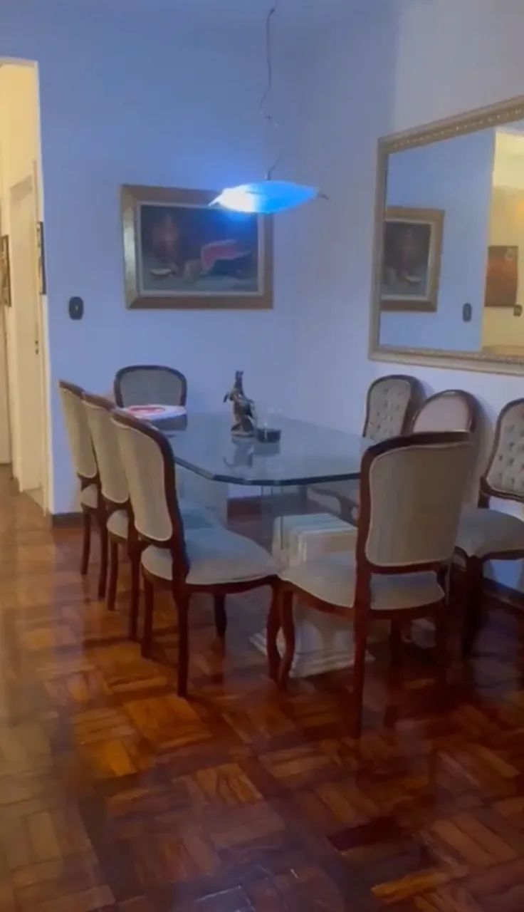 Mesa de jantar de vidro 1x1.80