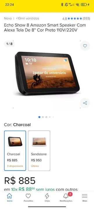 Echo Show 8 2° geração - Alexa - Tela Inteligente  - Foto 4